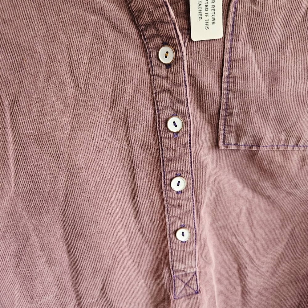 NWT Pilcro ( Anthropology) flounced corduroy pink mini dress Size 1X - Picture 6 of 11